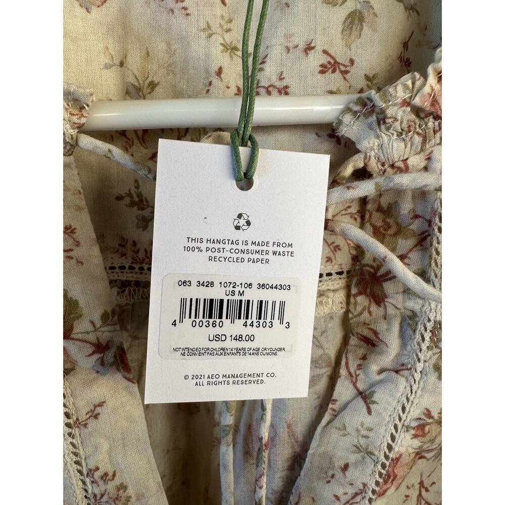AE77 American Eagle Floral Boho Blouse Size M NWT Retail $148 - Picture 5 of 7